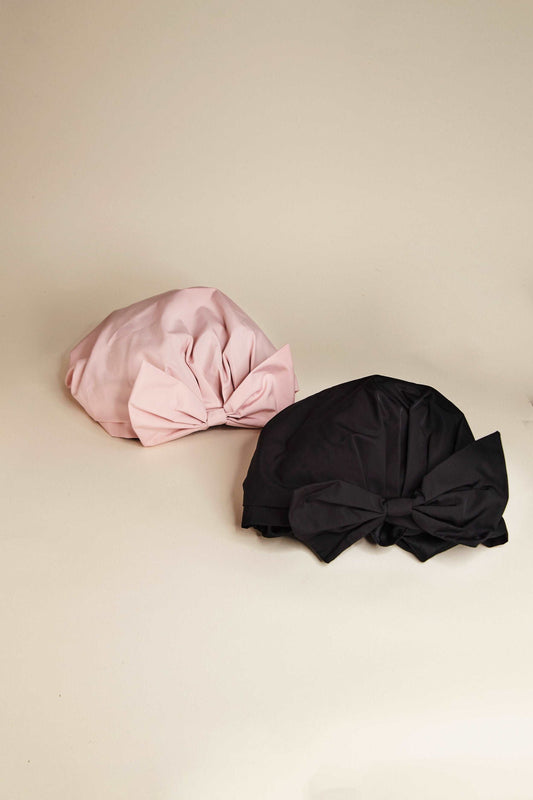 Pink & Black Reusable Shower Cap