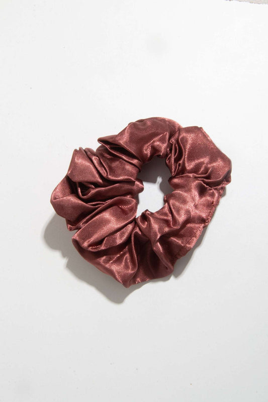 Satin Hair Scrunchie Rust
