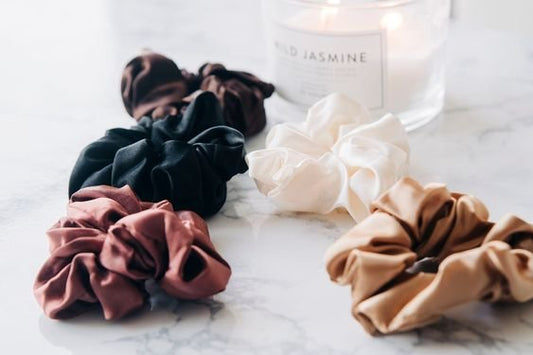 Satin Hair Scrunchie Rust