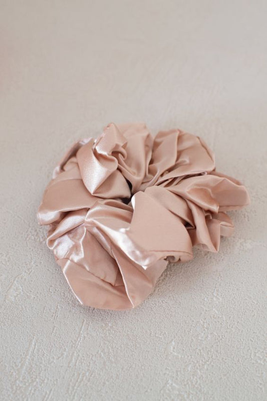 Champagne Jumbo Satin Hair Scrunchie