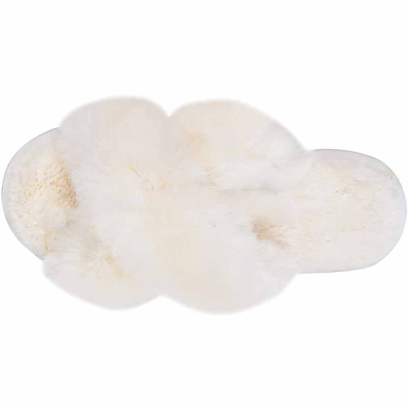 Cream Cross Band Open-Toed Fluffy Slippers