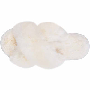 Cross-Band Open Toe Plush Slippers