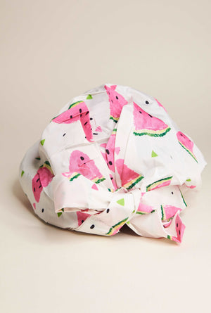 Pineapple Print Pink and White Shower Cap