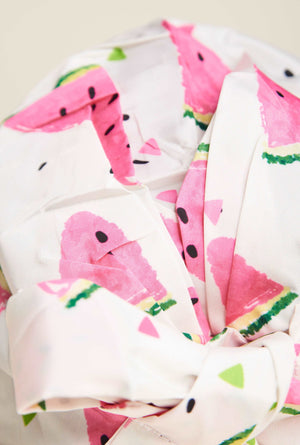Pineapple Print Pink and White Shower Cap
