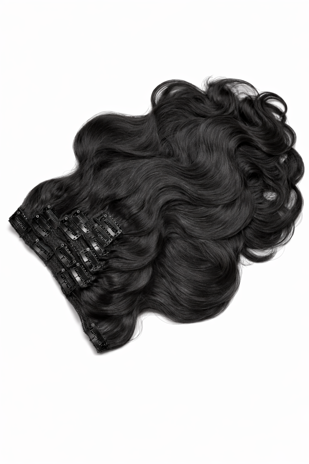 Body Wave Clip In Hair Extensions — #1B Natural Black