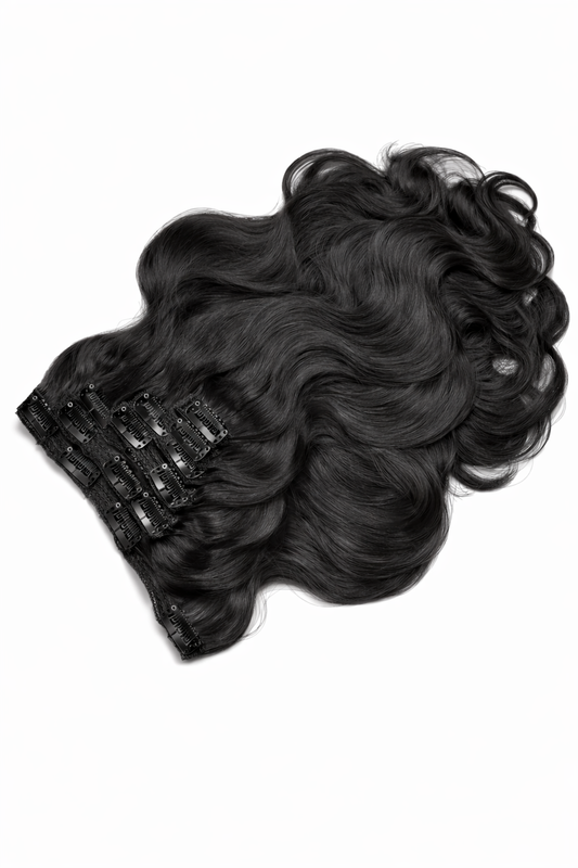 Body Wave Clip In Hair Extensions — #1B Natural Black