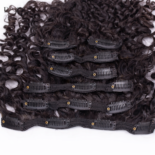 3C 4A Burmese Curly Clip-In Extensions