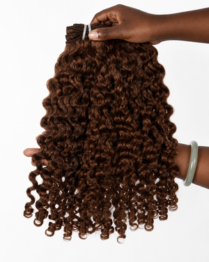 3A–3B Burmese Spiral Curl Bundles — Dark Brown