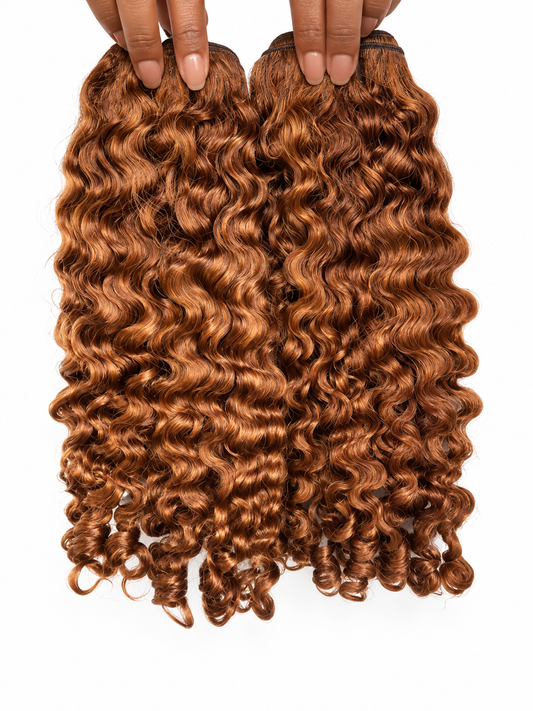 3A–3B Burmese Curly Bundles — Copper Auburn