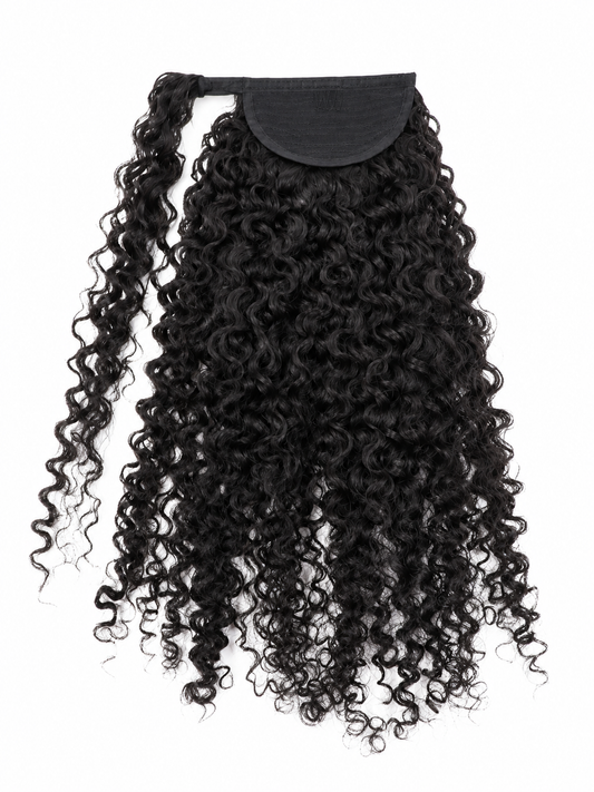 Kinky Curly Drawstring and Wrap Around Ponytail