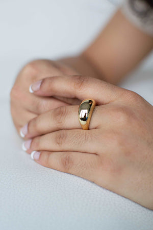 Thick Dome Gold Ring