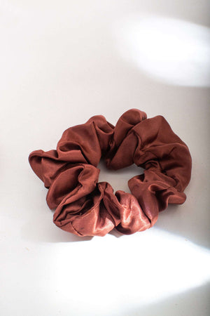 Satin Hair  Scrunchie Rust