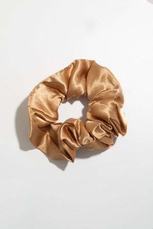 Satin Hair  Scrunchie Gold