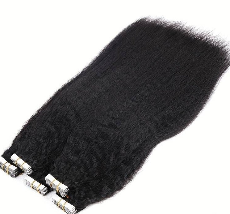 Coarse Yaki Tape-In Human Hair Extensions