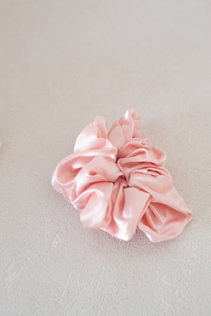 Pink Jumbo Satin Hair Scrunchie