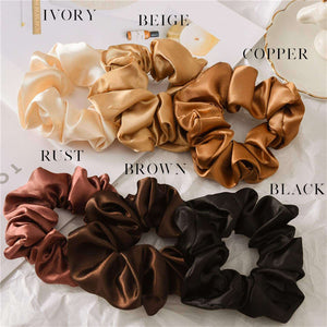 Satin Hair Scrunchies (Pack of four)