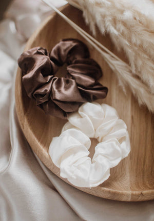 Satin Hair Scrunchies (Pack of four)