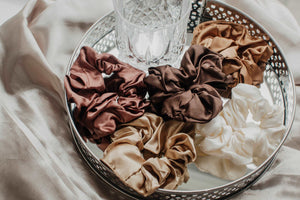 Satin Hair Scrunchies (Pack of four)